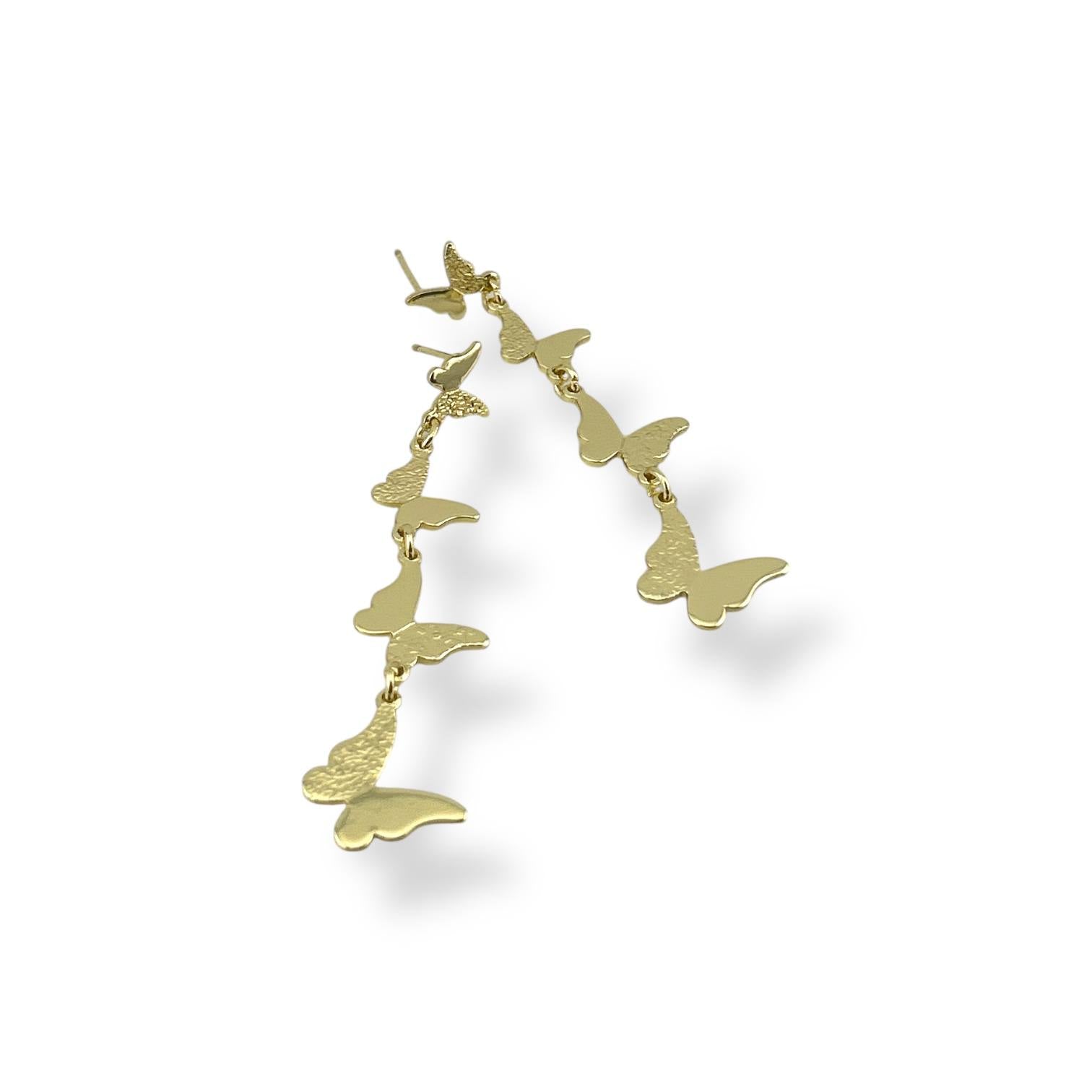 Golden Butterfly Cascade Earrings – Dainty & Dreamy