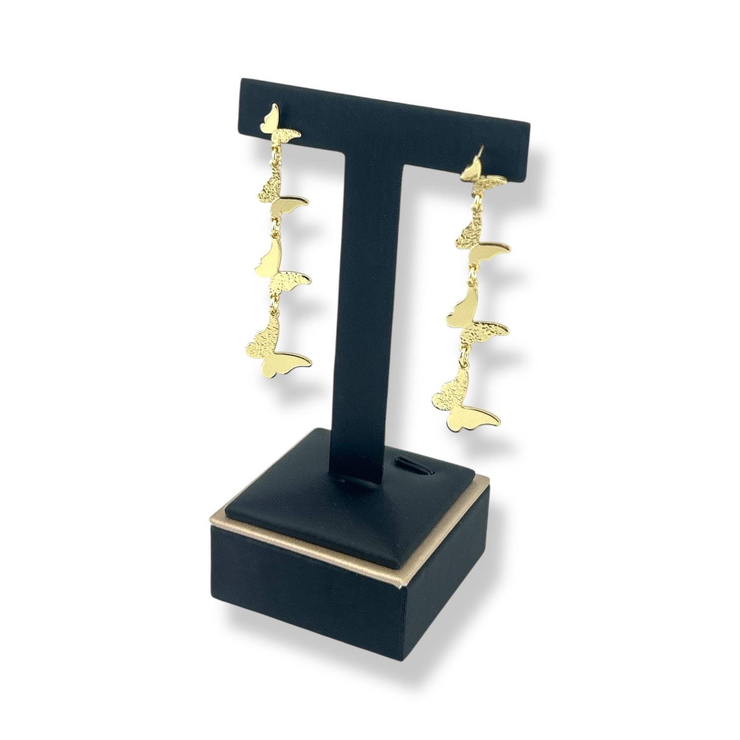 Golden Butterfly Cascade Earrings – Dainty & Dreamy