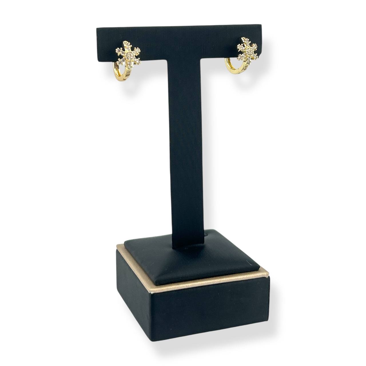 Golden frost Earrings – Sparkling Floral Elegance 🌸