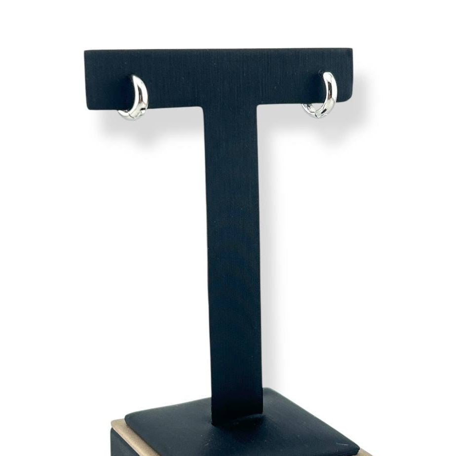 Silver Mini Bold Huggie Earrings