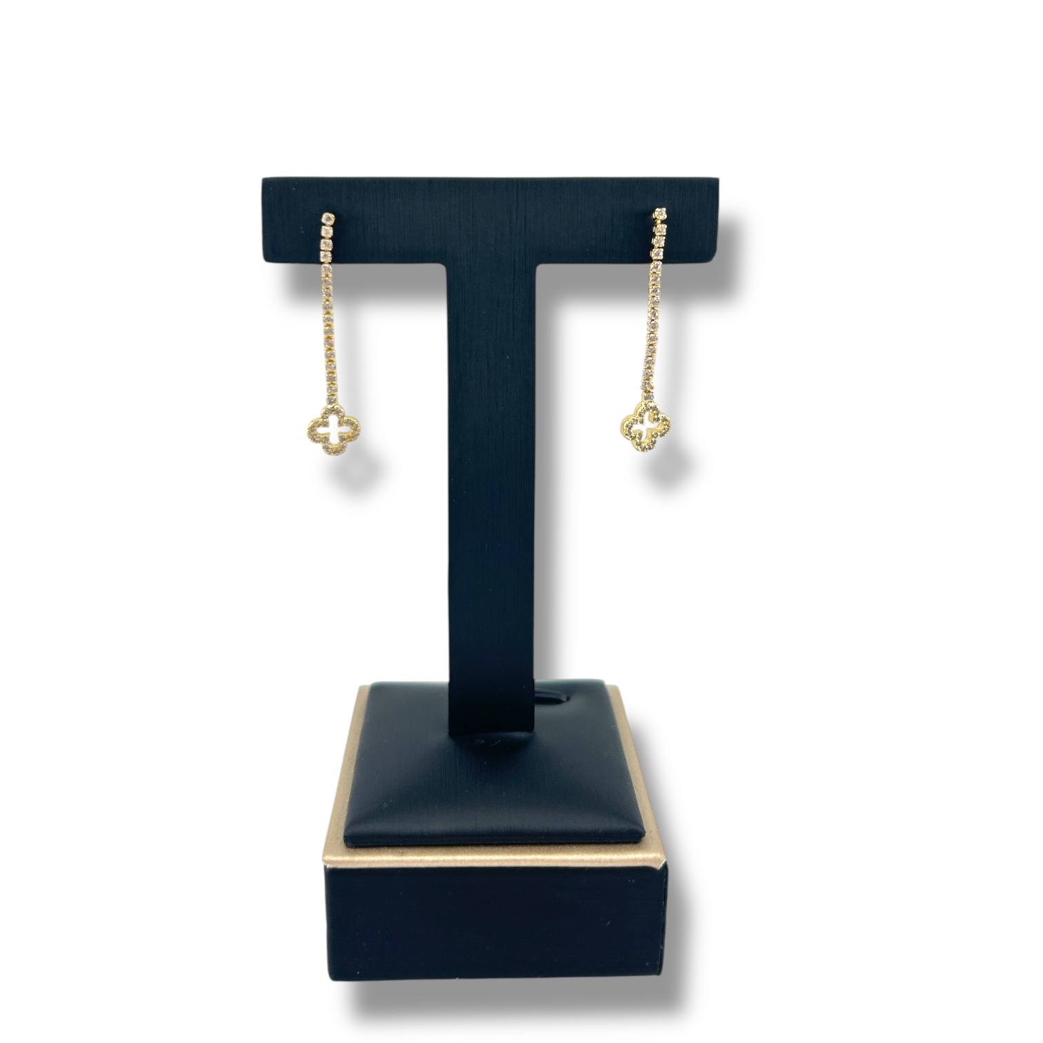 Golden Clover Drop Earrings