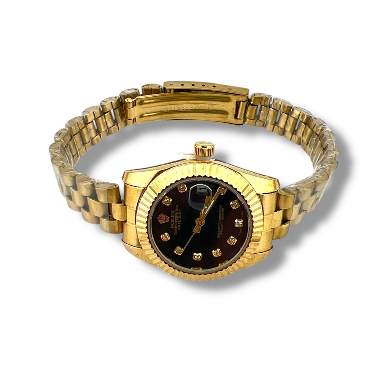 Gold Royale Women’s Watch – Black Crystal Dial