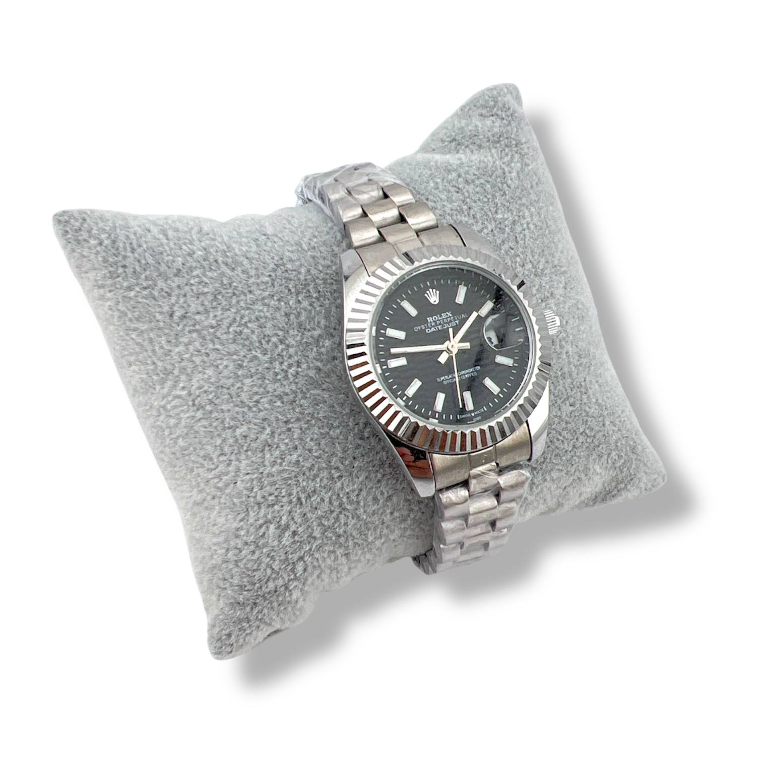 Silver Elegance Women’s Watch – Black Dial