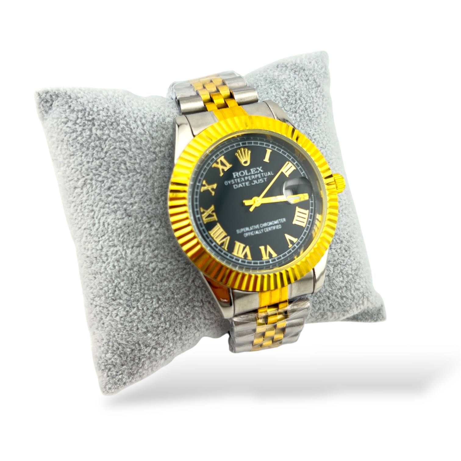 Two-Tone Black Dial man's Watch