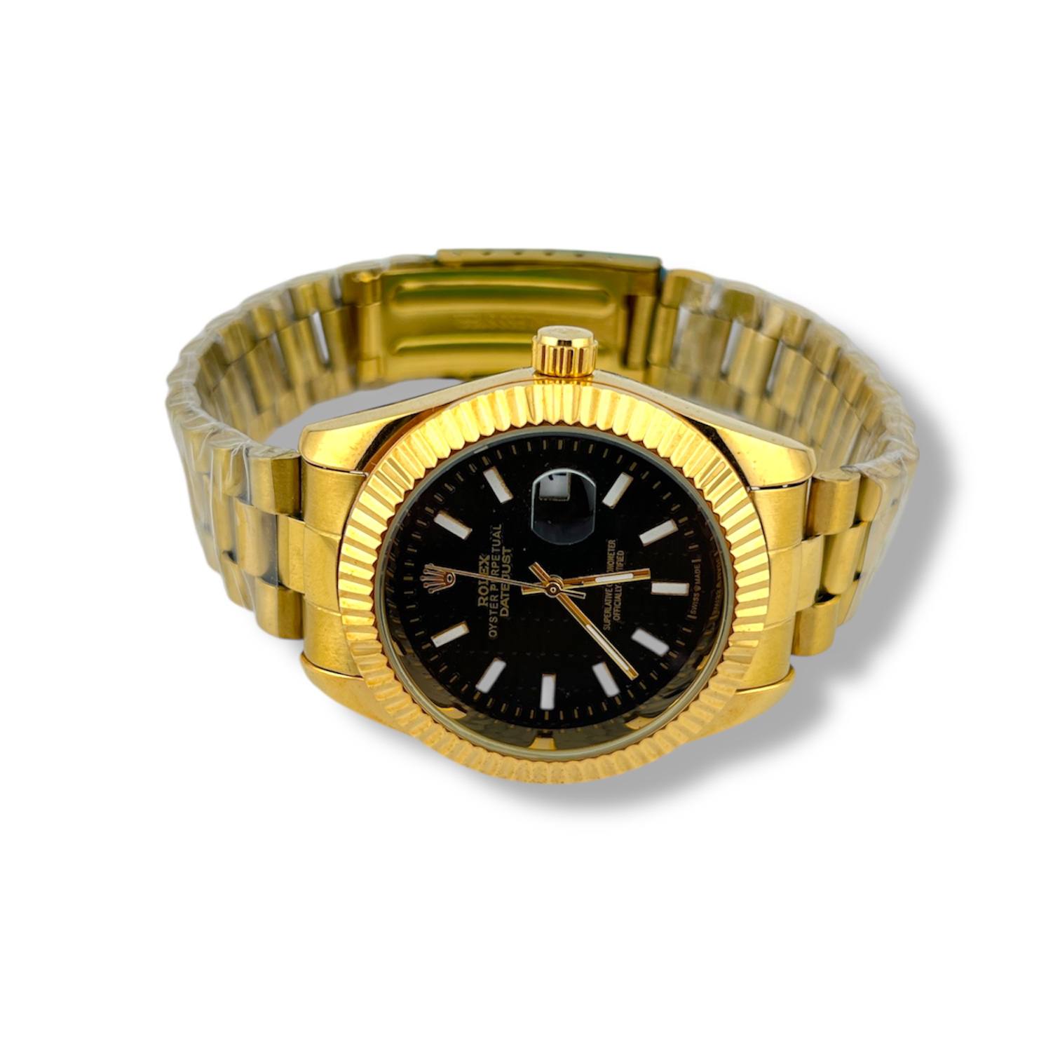 Full Gold Black Dial man's Watch–Luxury Stainless Steel