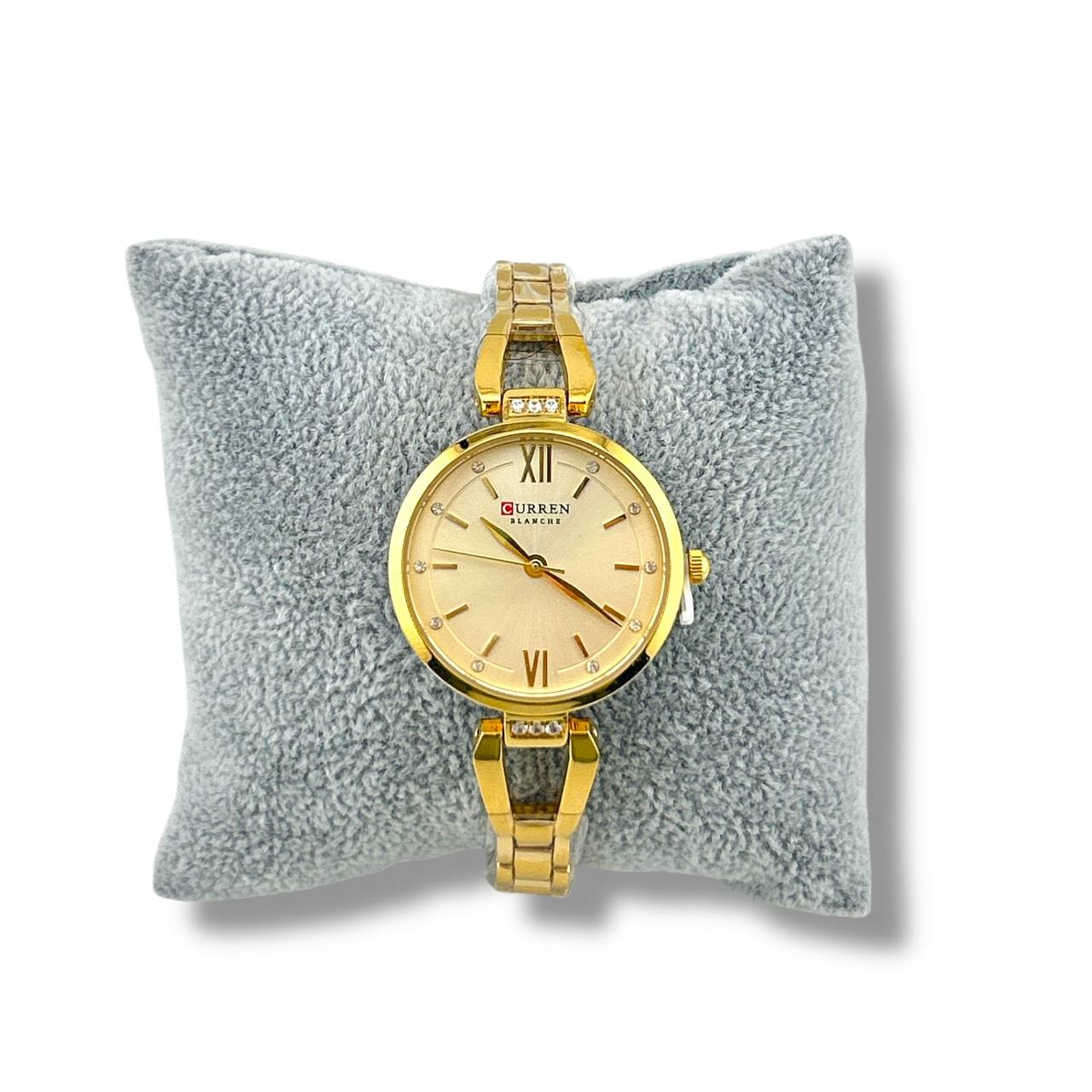 Curren Women’s Slim Gold Bracelet Watch – Elegant Minimalist Design