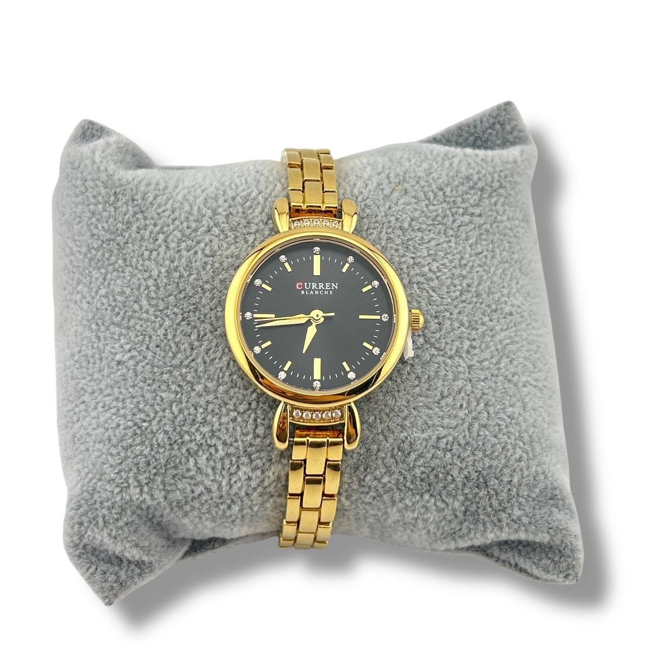 CURREN Women’s Luxury Bracelet Watch – Gold & Black Dial