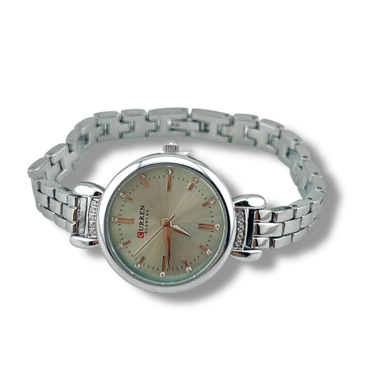 CURREN Women’s Luxury Bracelet Watch – Silver & Crystal Accents