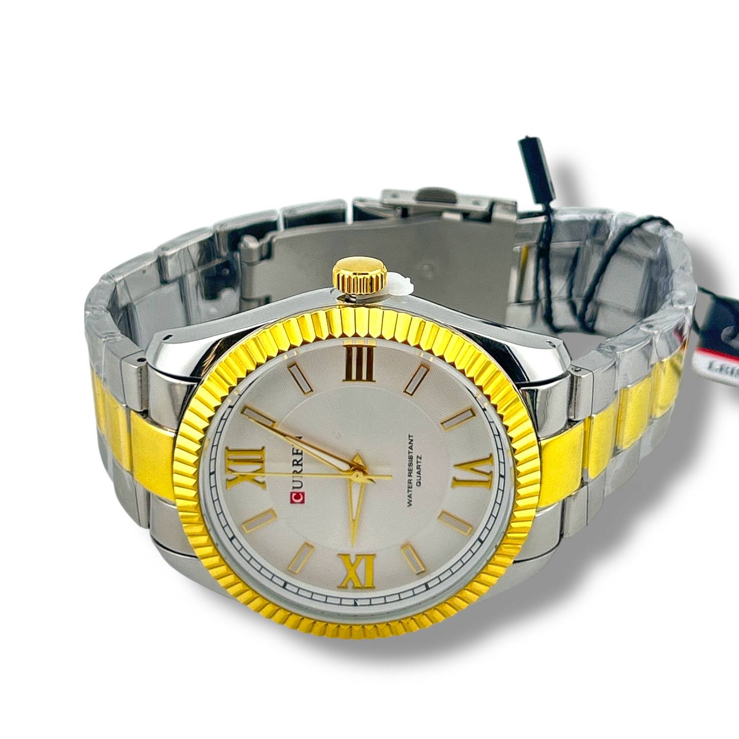CURREN Two-Tone Roman Dial Quartz Watch – Silver & Gold