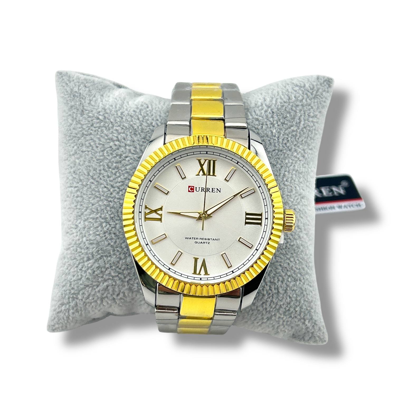 CURREN Two-Tone Roman Dial Quartz Watch – Silver & Gold