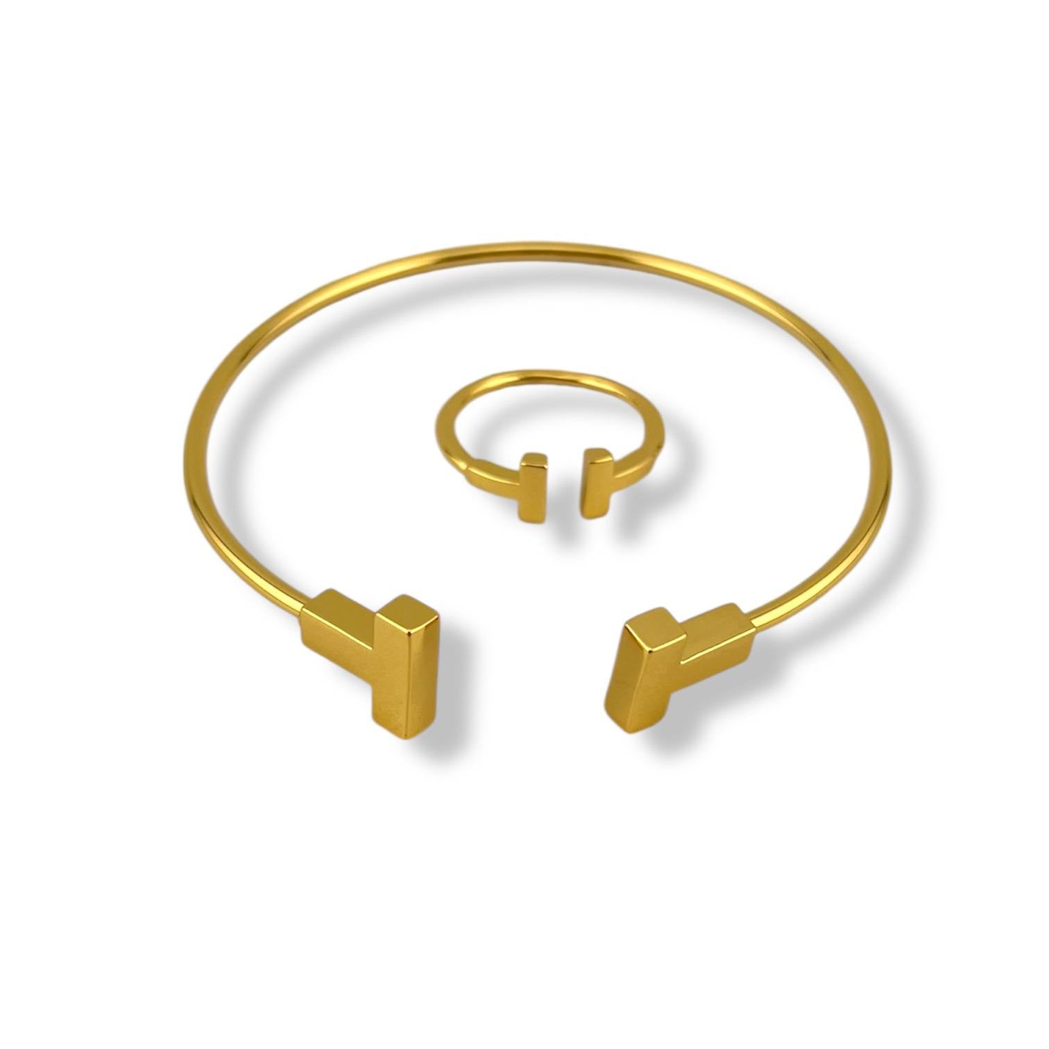 thin tiffany bangle & Ring Set