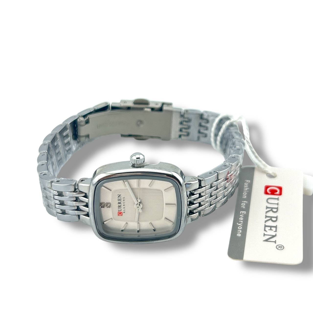 Curren Women’s Silver Square Dial Watch – Elegant Stainless Steel Bracelet