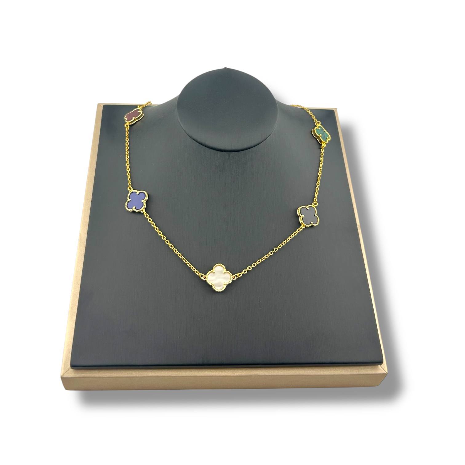 Clover Charm Necklace ā Multicolor Elegance