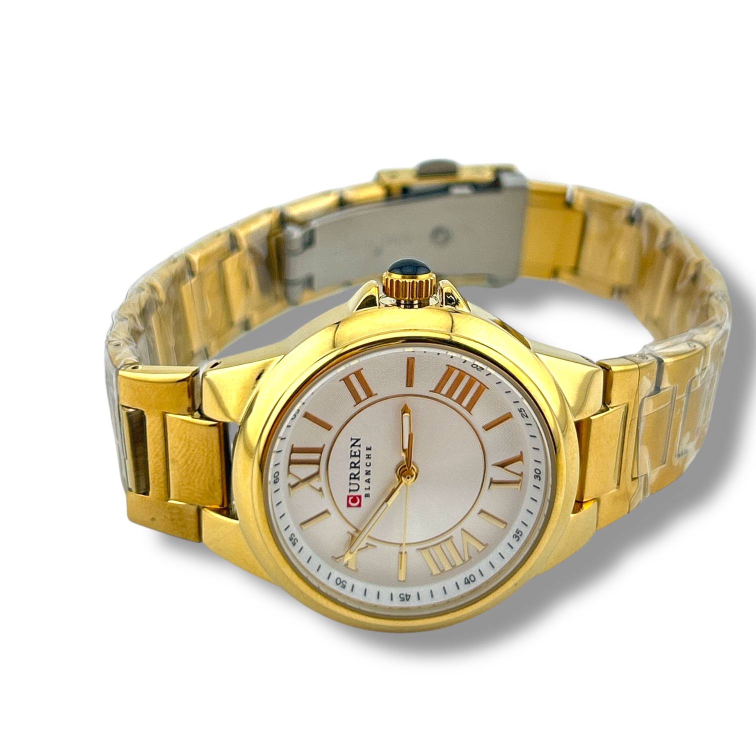 Curren Women’s Classic Roman Numeral Watch – Gold Stainless Steel