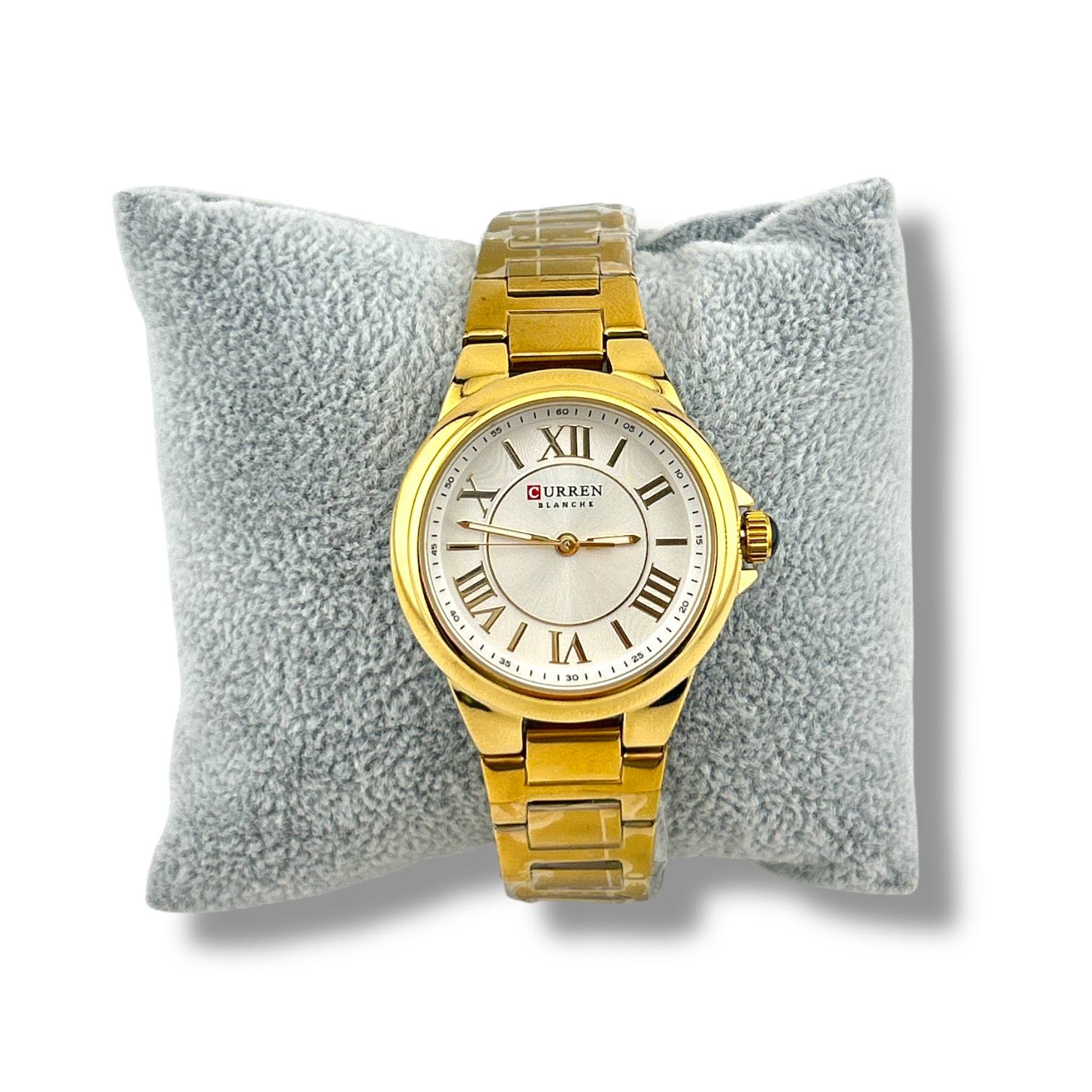 Curren Women’s Classic Roman Numeral Watch – Gold Stainless Steel