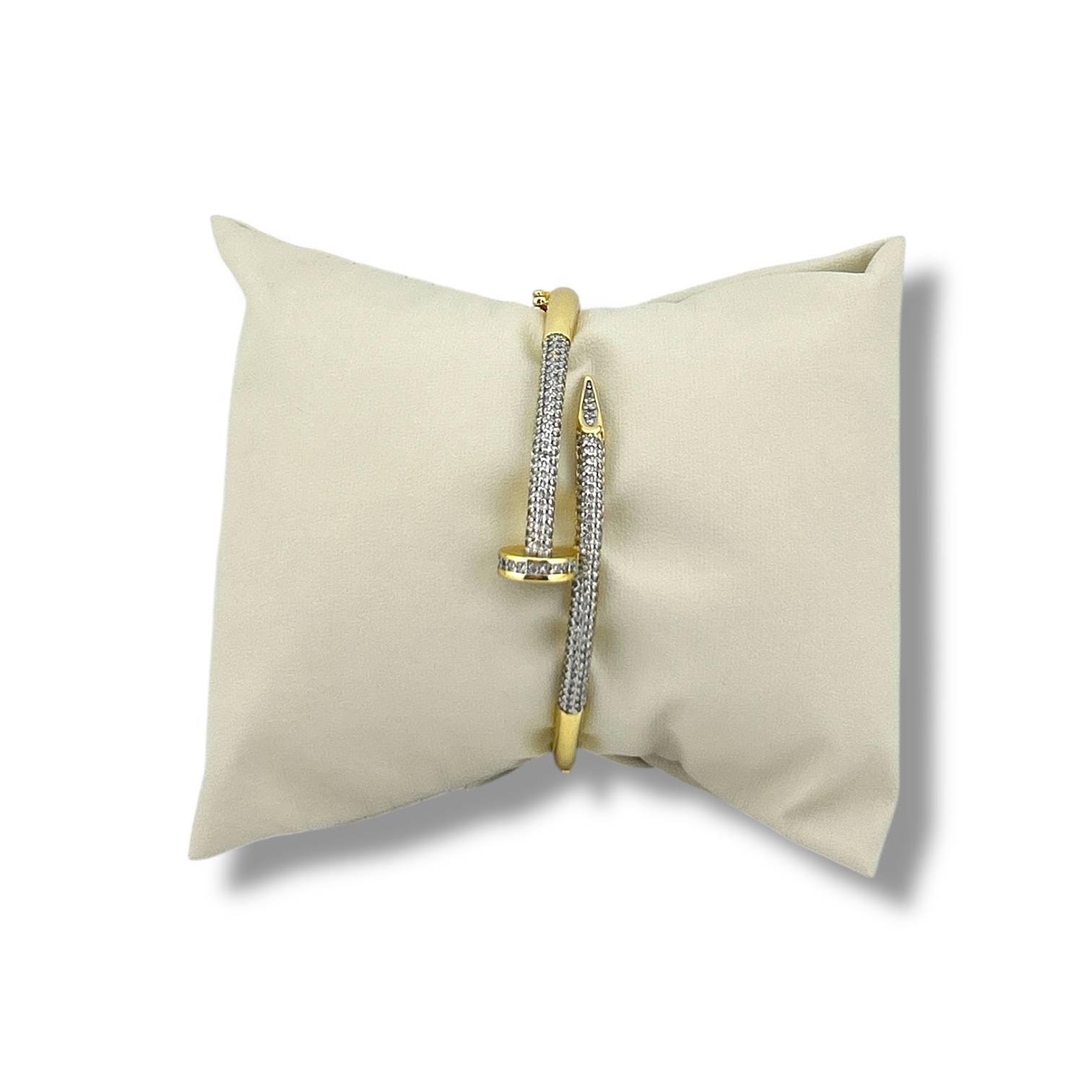 Nail-Inspired Crystal Bangle – Edgy Elegance