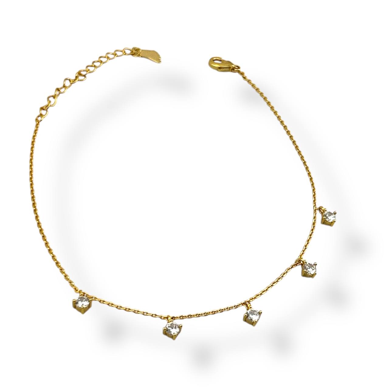 Dainty Crystal Drop Anklets – Gold & Silver Options