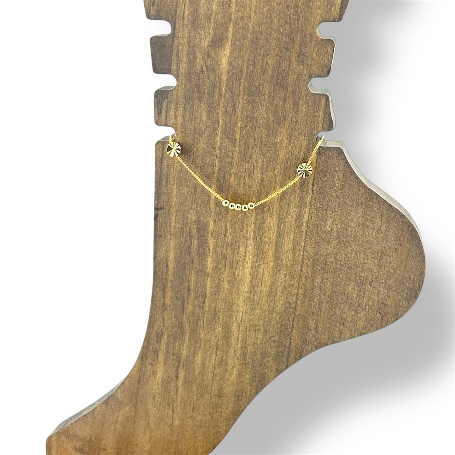 Golden Beaded Anklet