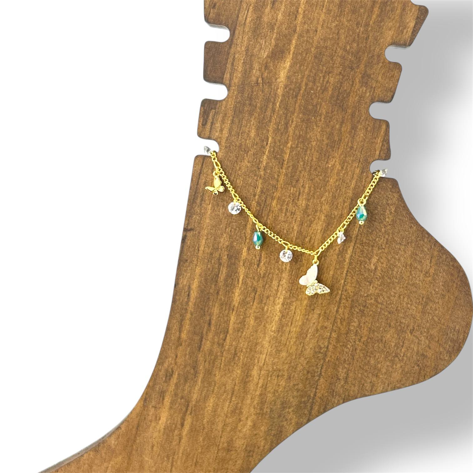 Butterfly & Gemstone Anklet
