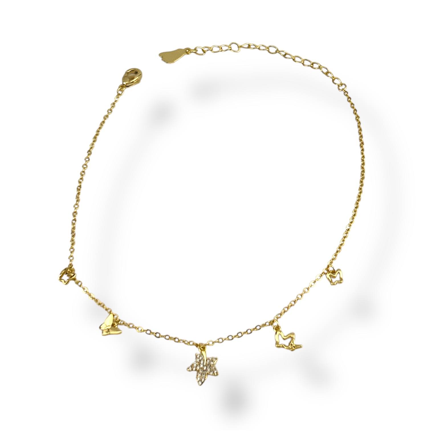 Butterfly & Rainbow Gem Anklet