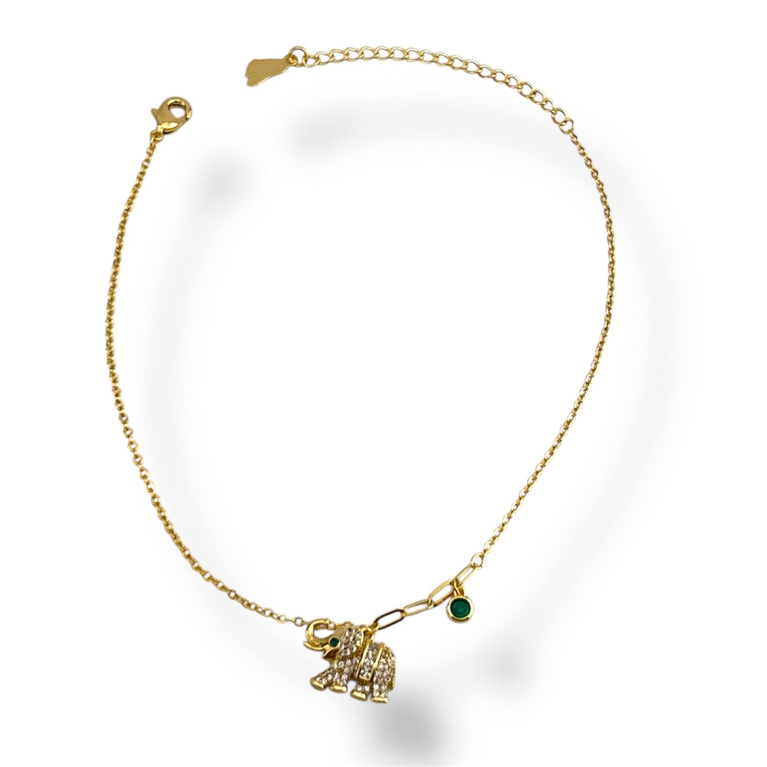 Sparkling Elephant Charm Anklet