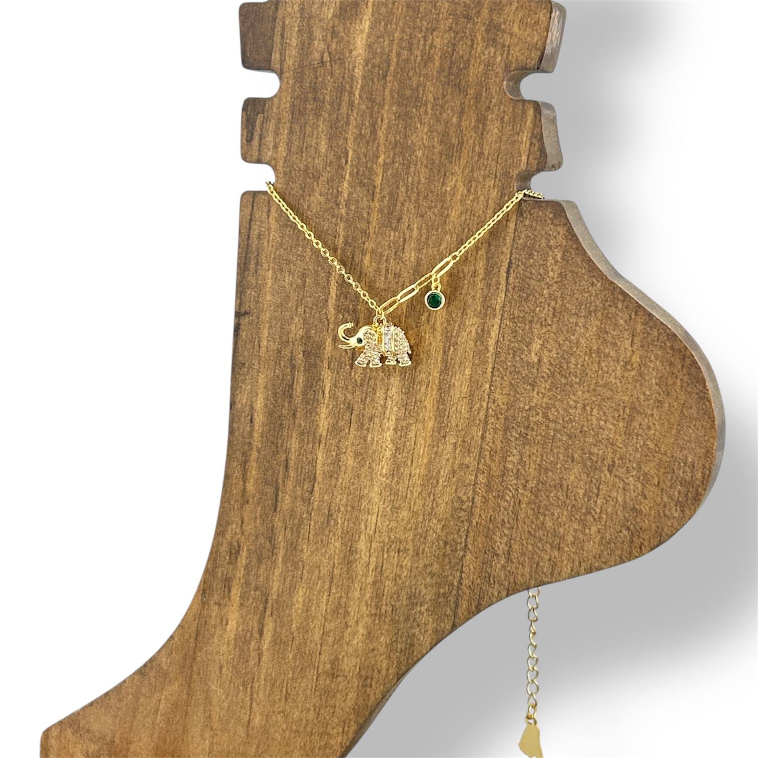 Sparkling Elephant Charm Anklet