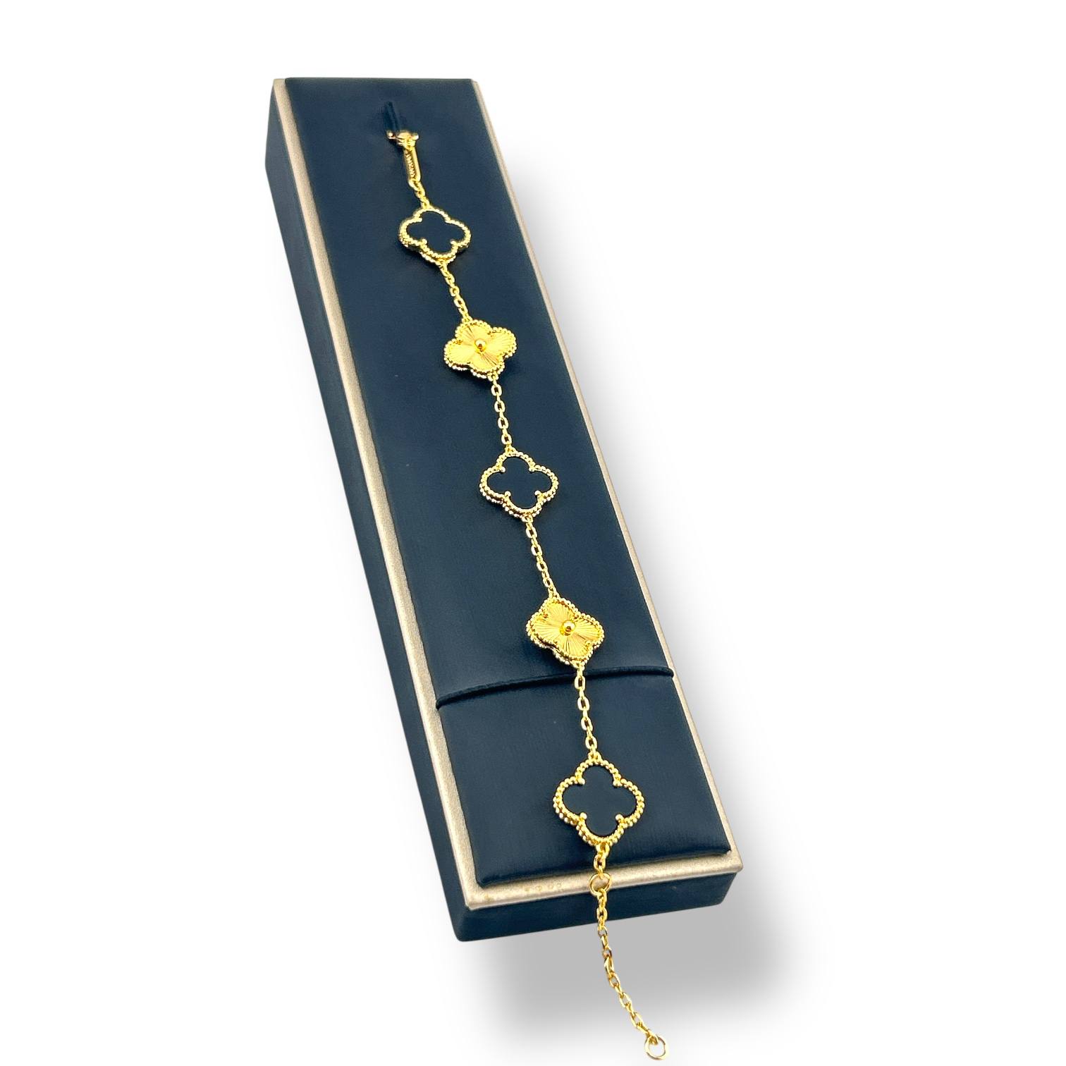 Clover van cleef Elegance Bracelet ā 18K Gold-Plated & Colorful Charm Variants
