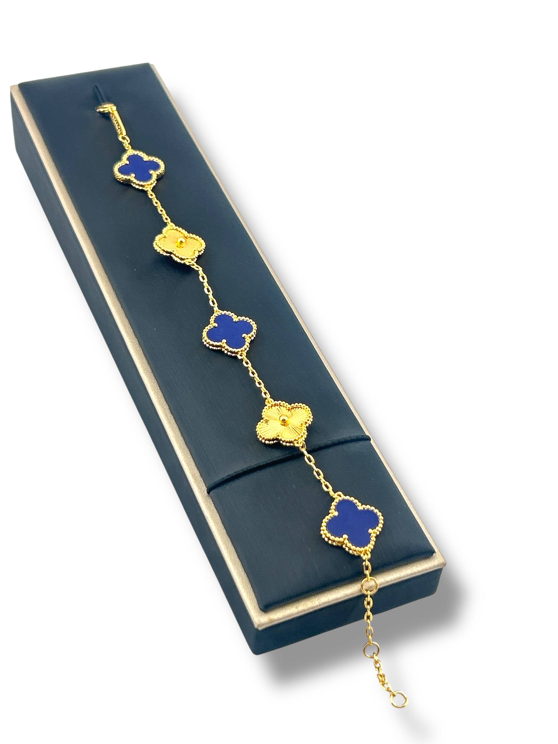 Clover van cleef Elegance Bracelet ā 18K Gold-Plated & Colorful Charm Variants