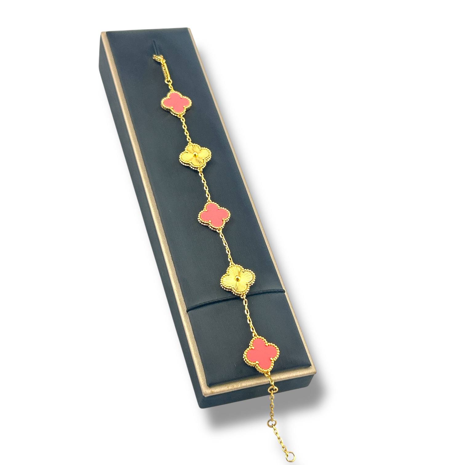 Clover van cleef Elegance Bracelet ā 18K Gold-Plated & Colorful Charm Variants