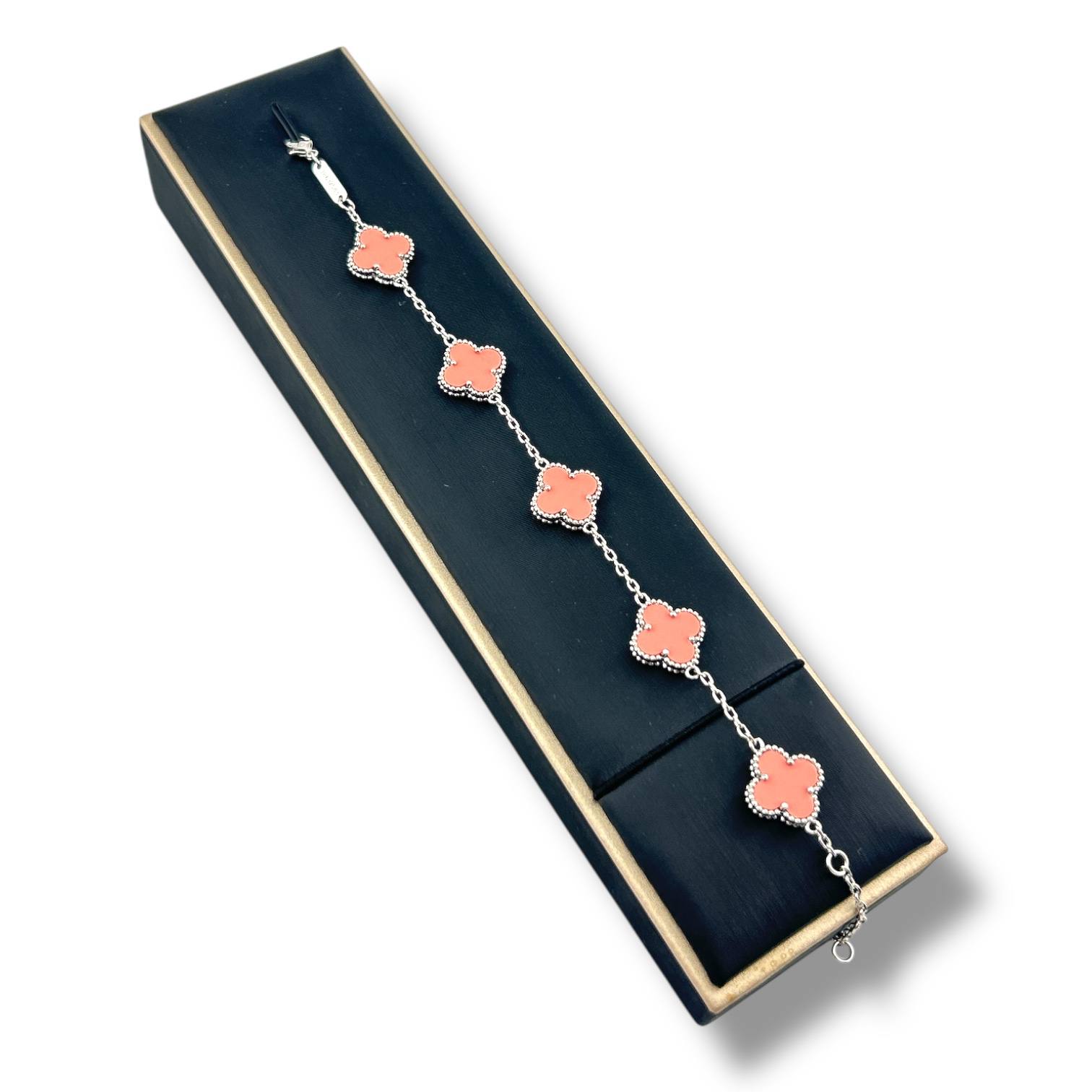 Seda Silver VanCleef Clover Elegance Bracelet ā Pink, White & Black Variants