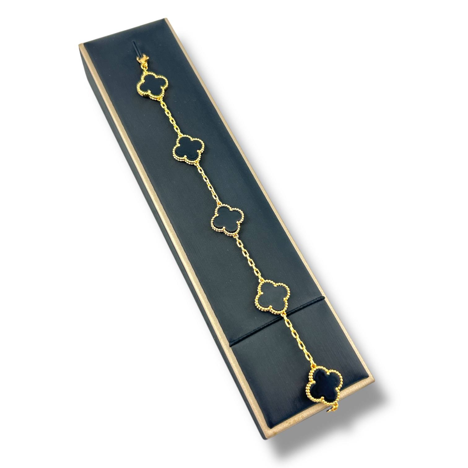 seda Vip Clover VanCleef Elegance Bracelet ā 18K Gold-Plated with Colorful Enamel