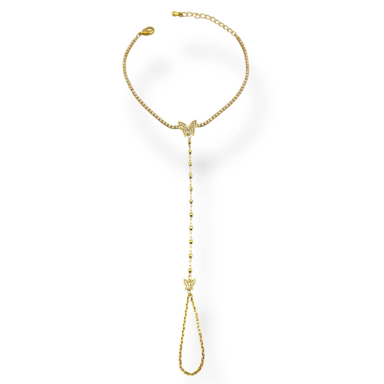 Butterfly Charm Hand Chain Bracelet