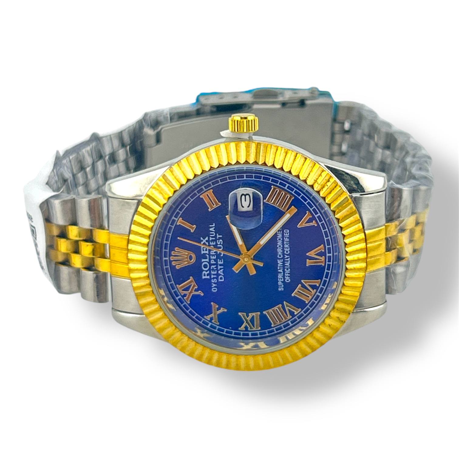 Rolex Oyerpetual Datejust – Two-Tone Gold & Silver Bracelet with Blue Roman Dial