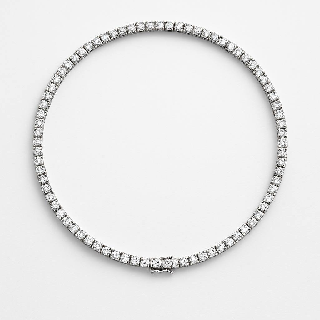 stainless steel Cubic Zirconia Tennis Necklace ( 3mm )