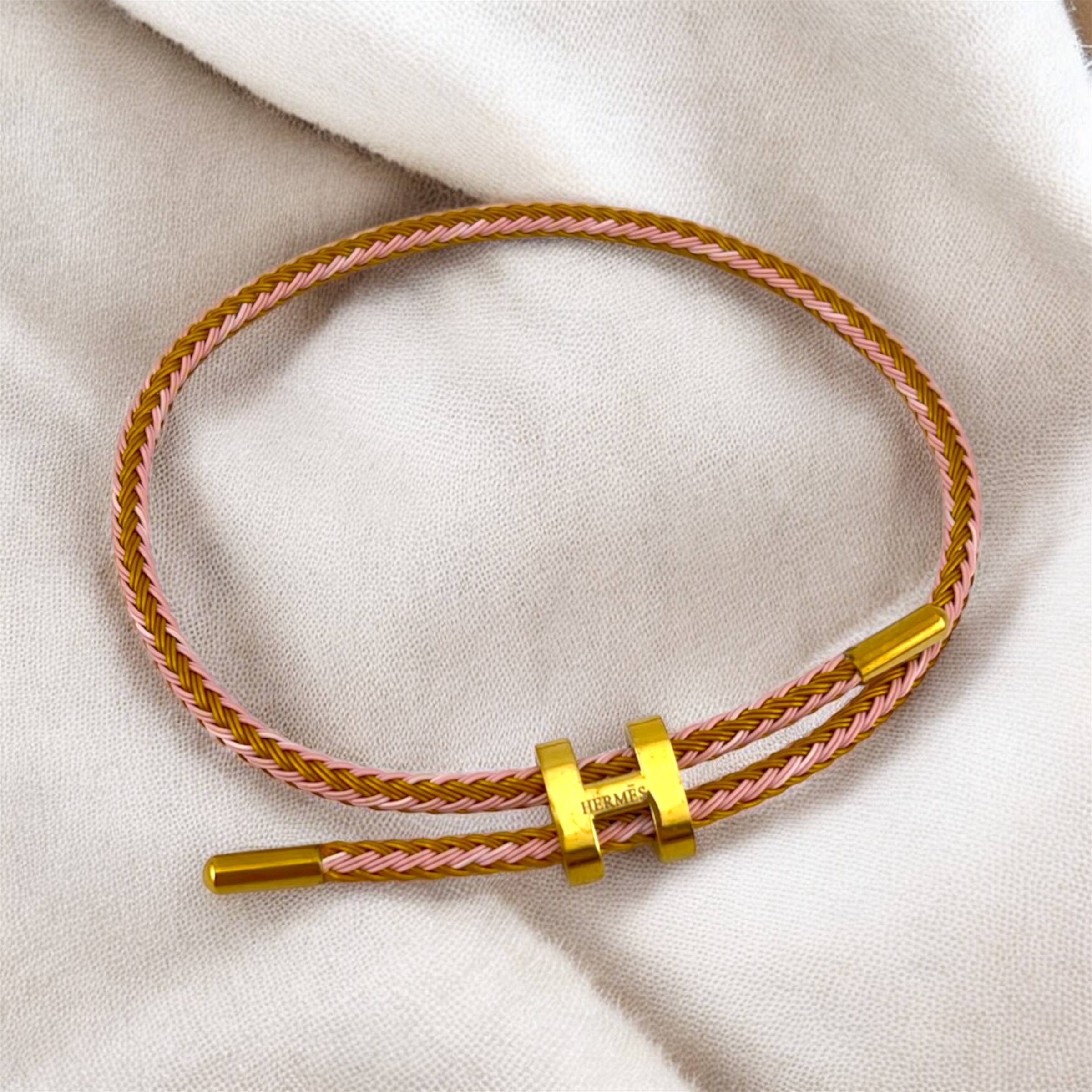 Hermès Bracelet with Gold “H” Clasp 🪢