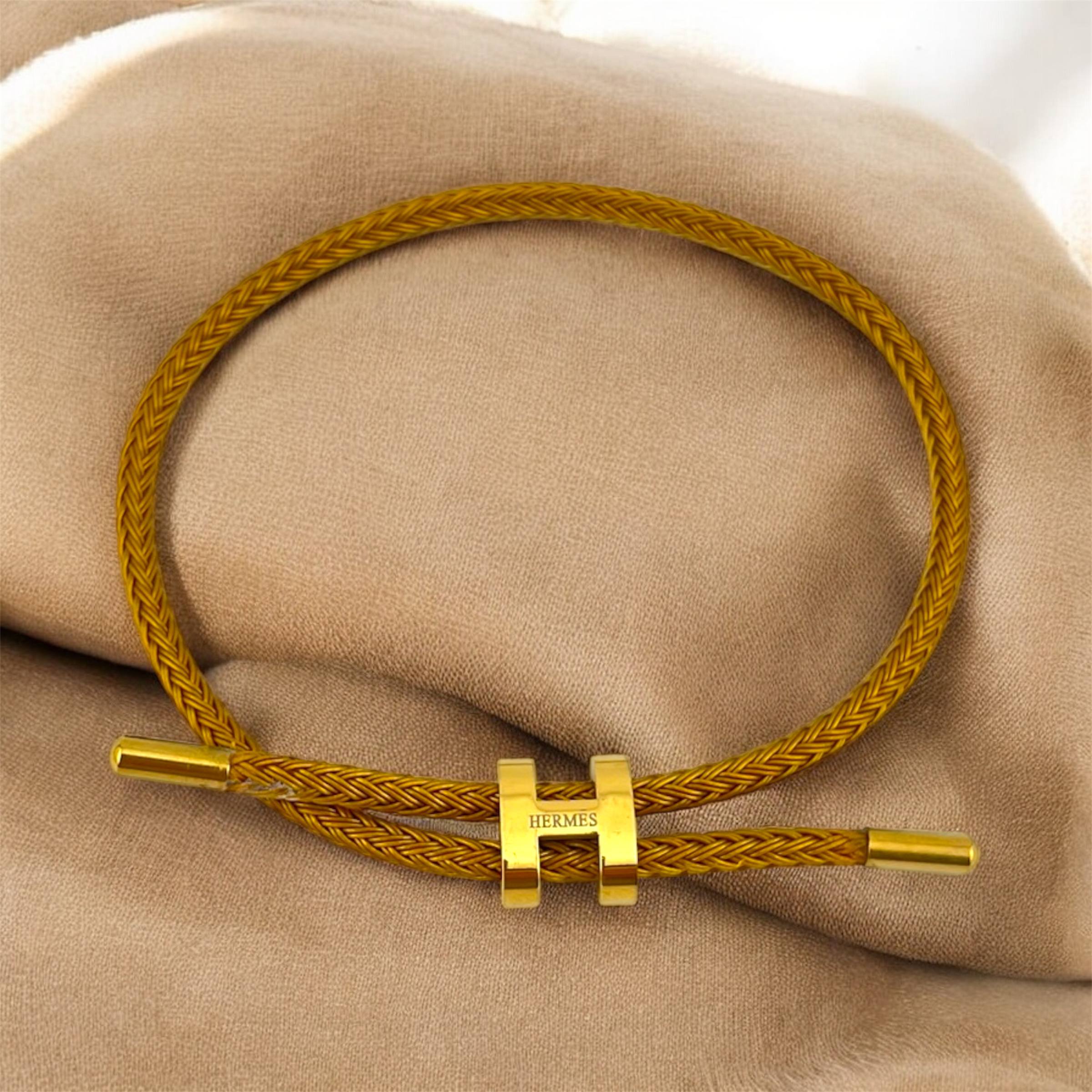 Hermès Bracelet with Gold “H” Clasp 🪢