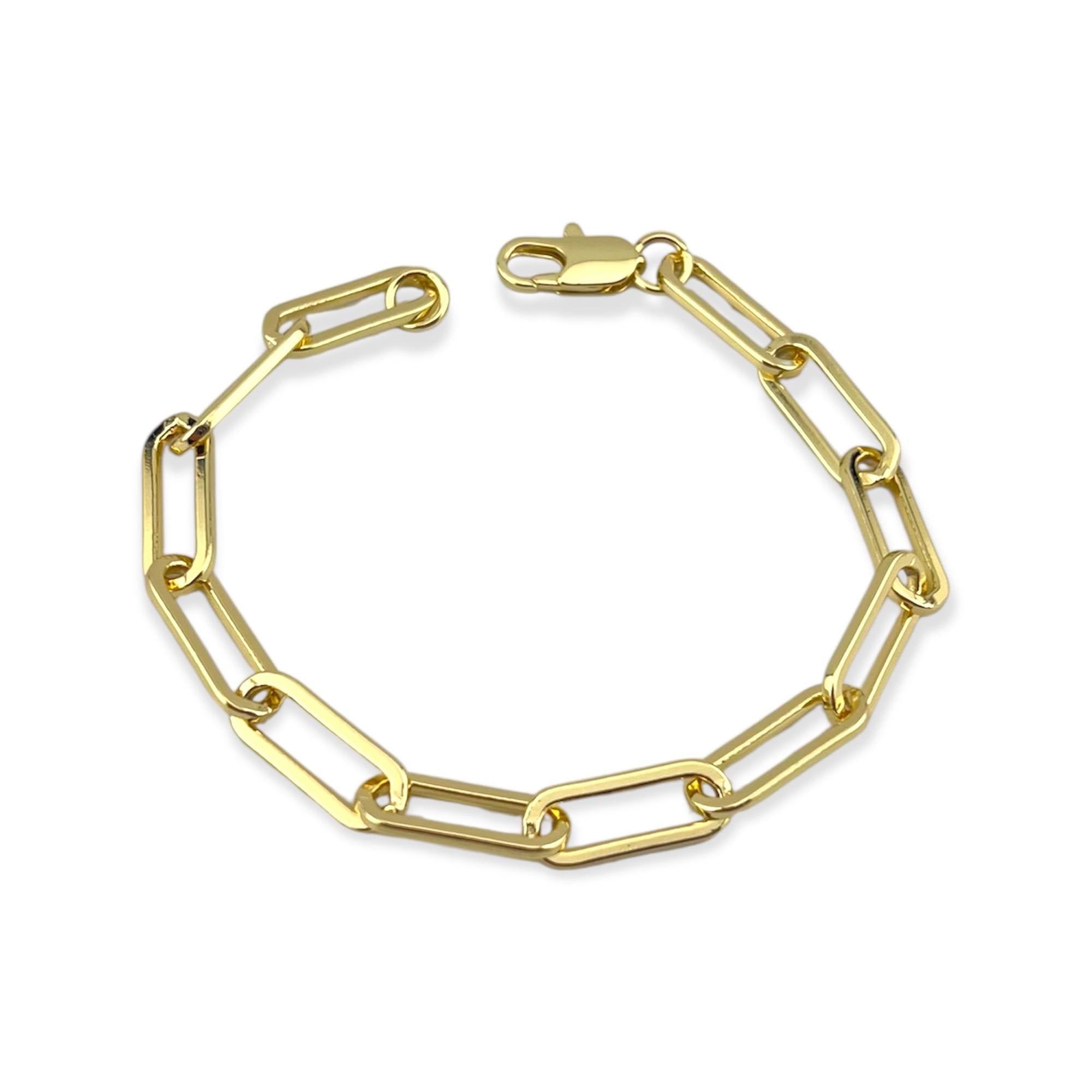 Thick PAPER CLIP blank Bracelet – 18K color