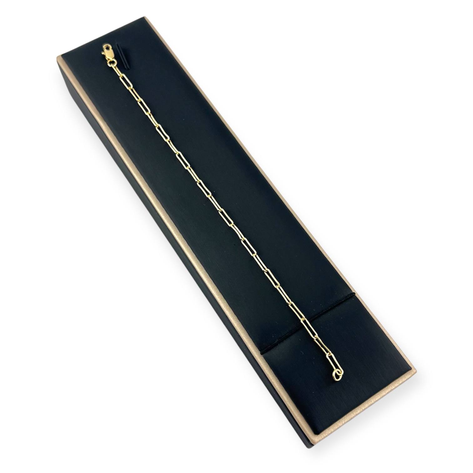Thin paper clip blank Bracelet – 18K Gold