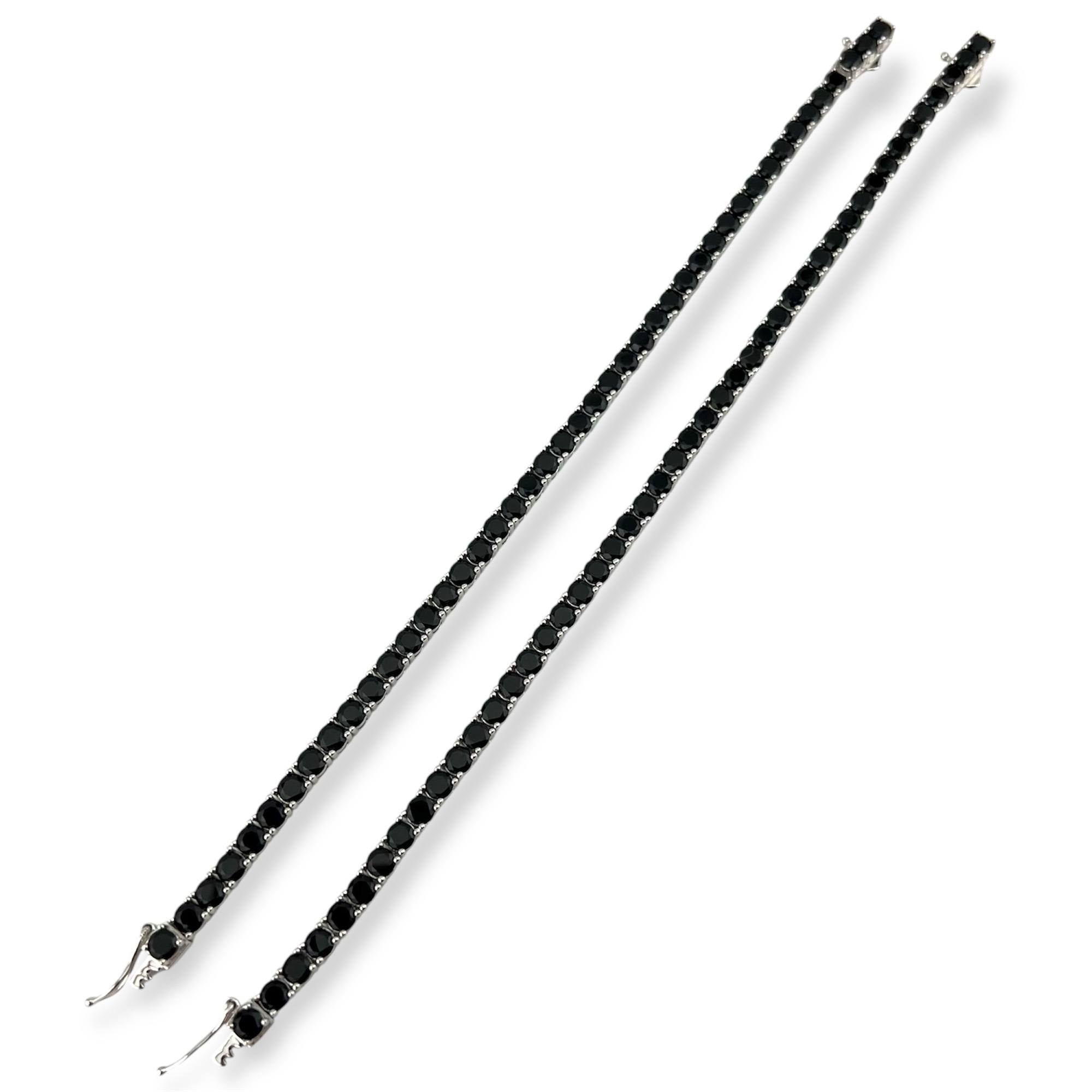 Silver 925 (silver&black) diamondlite Tennis Bracelet – Black Crystal Elegance