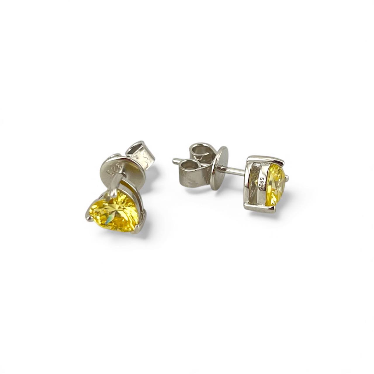 Silver 925 Sunshine yellow Radiance Earrings ā Yellow Crystal Glow