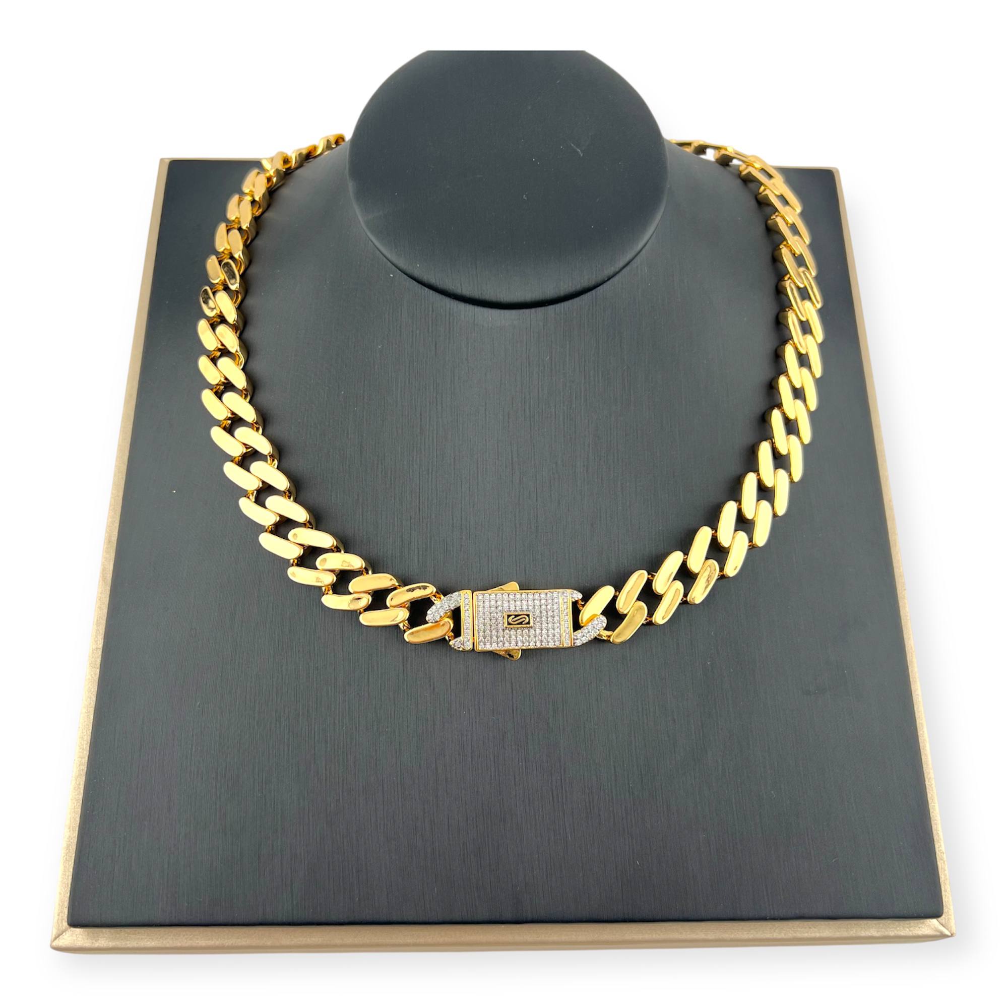 Monaco Cuban Bold Lock Necklace