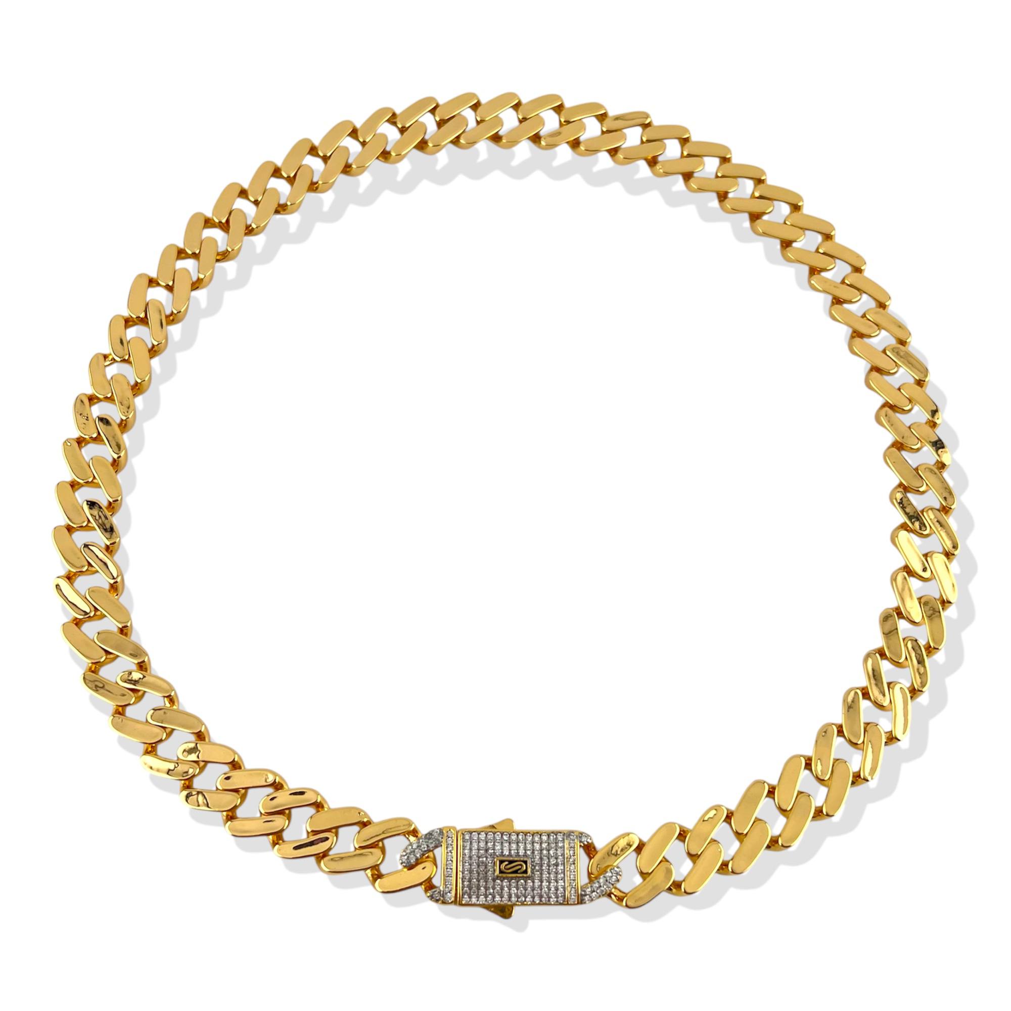 Monaco Cuban Bold Lock Necklace