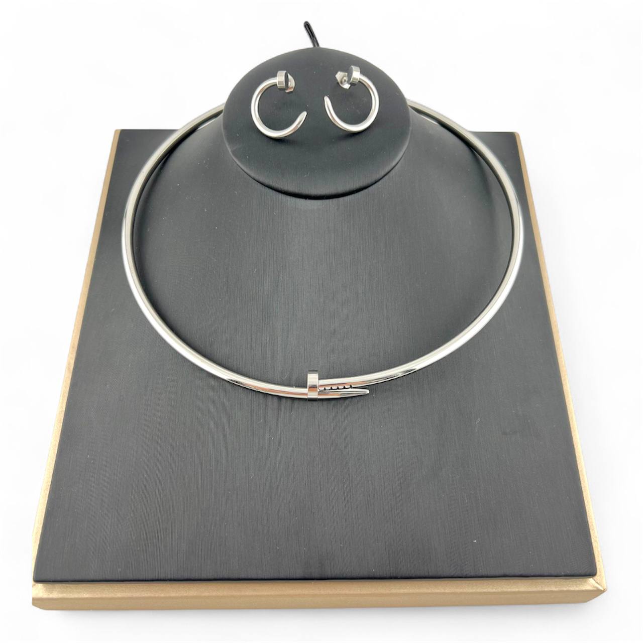 pin and clue cartier Nail Grace Set – Silver Bangle & Hoop Earrings