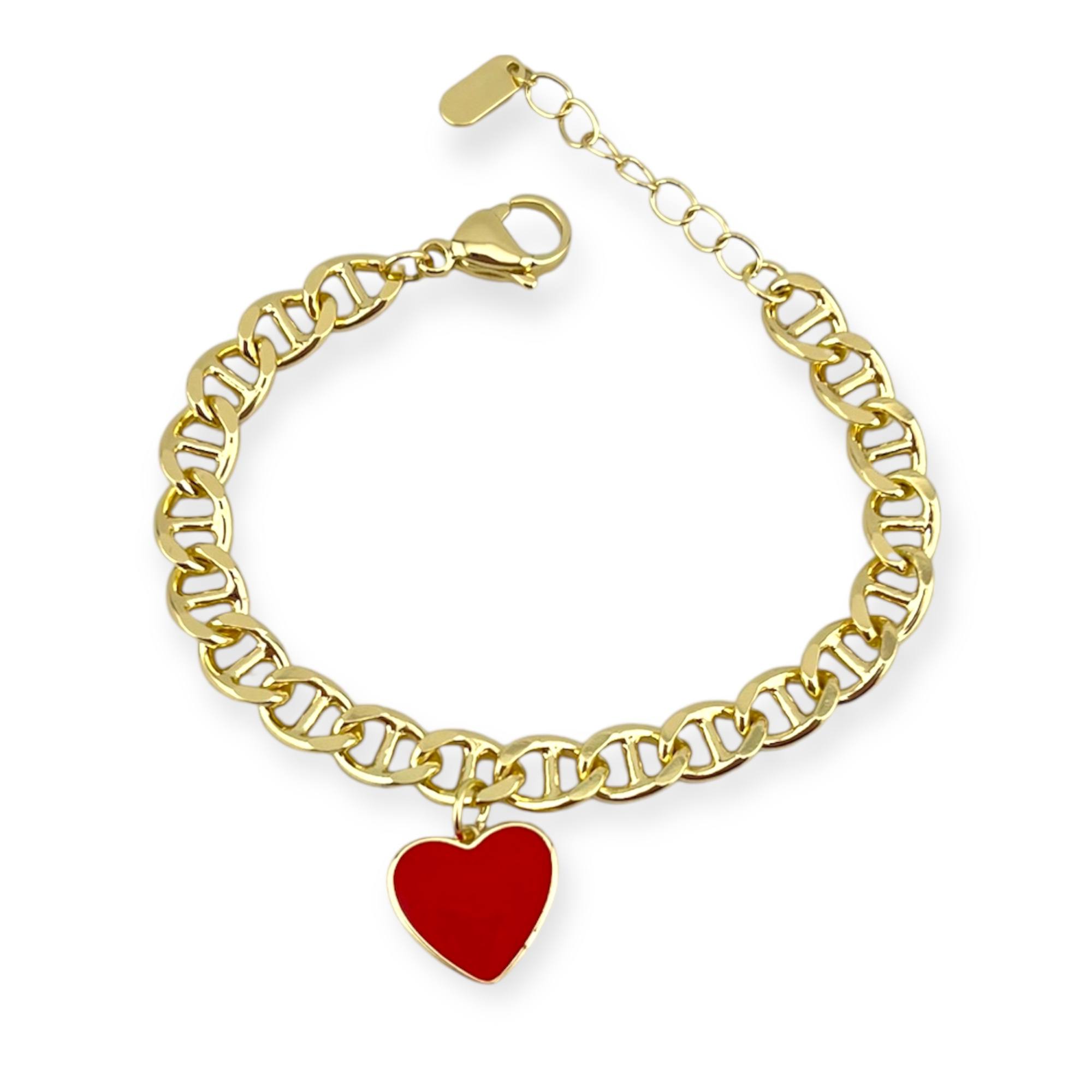 Red Heart Charm Bracelet – Bold Love Edition ❤️