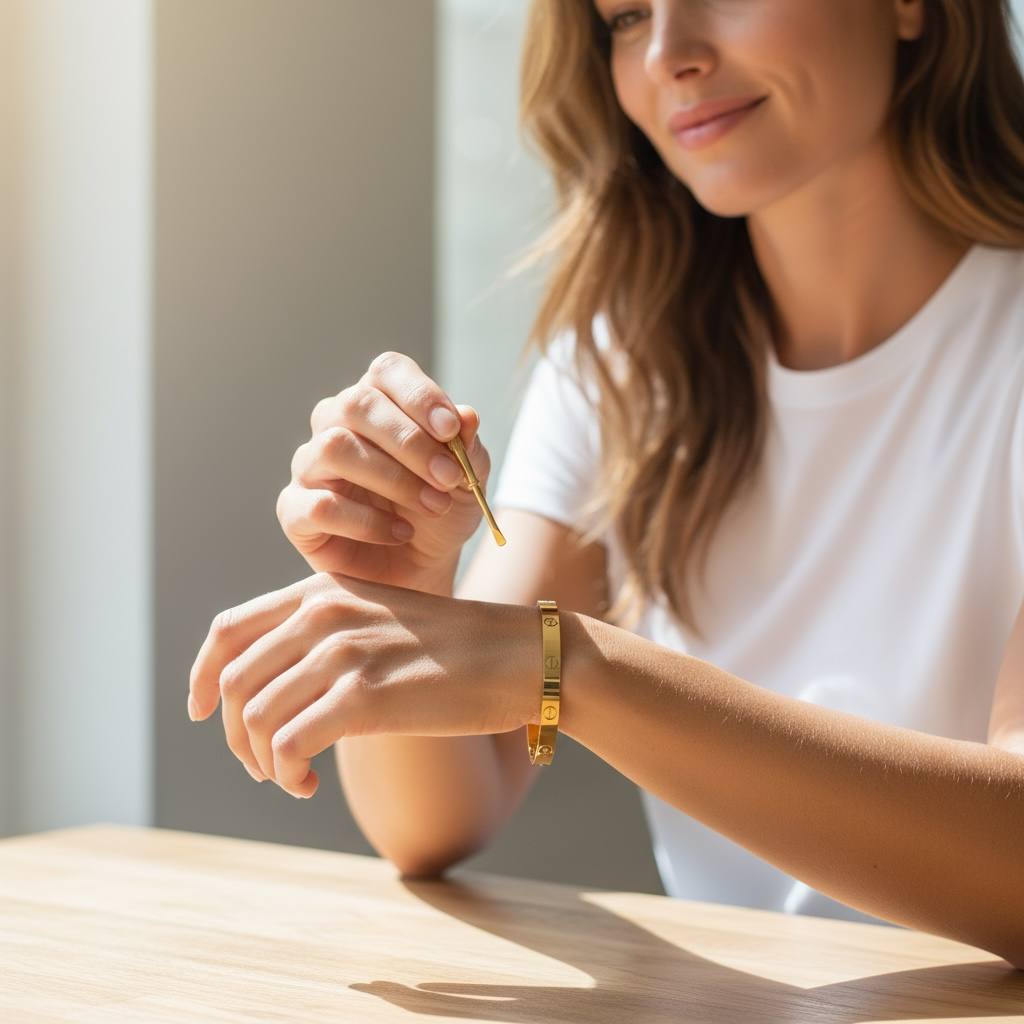 Fadar LOVE Cartier seda with screw-driver golden bangle