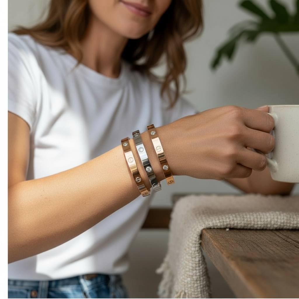 Love Cartier bangle set with stone