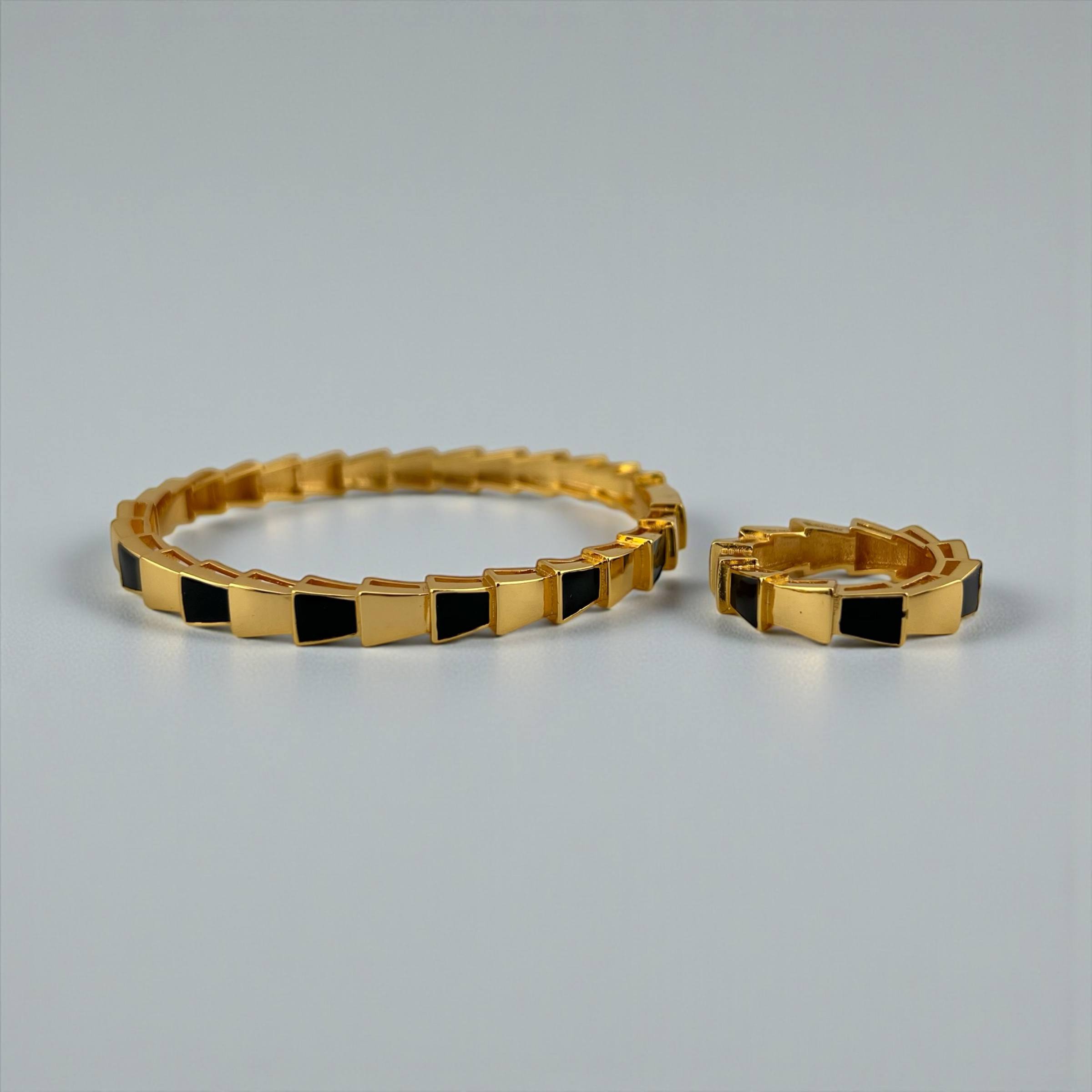 “Serpent Noir Set” – Black Enamel Edition ✨