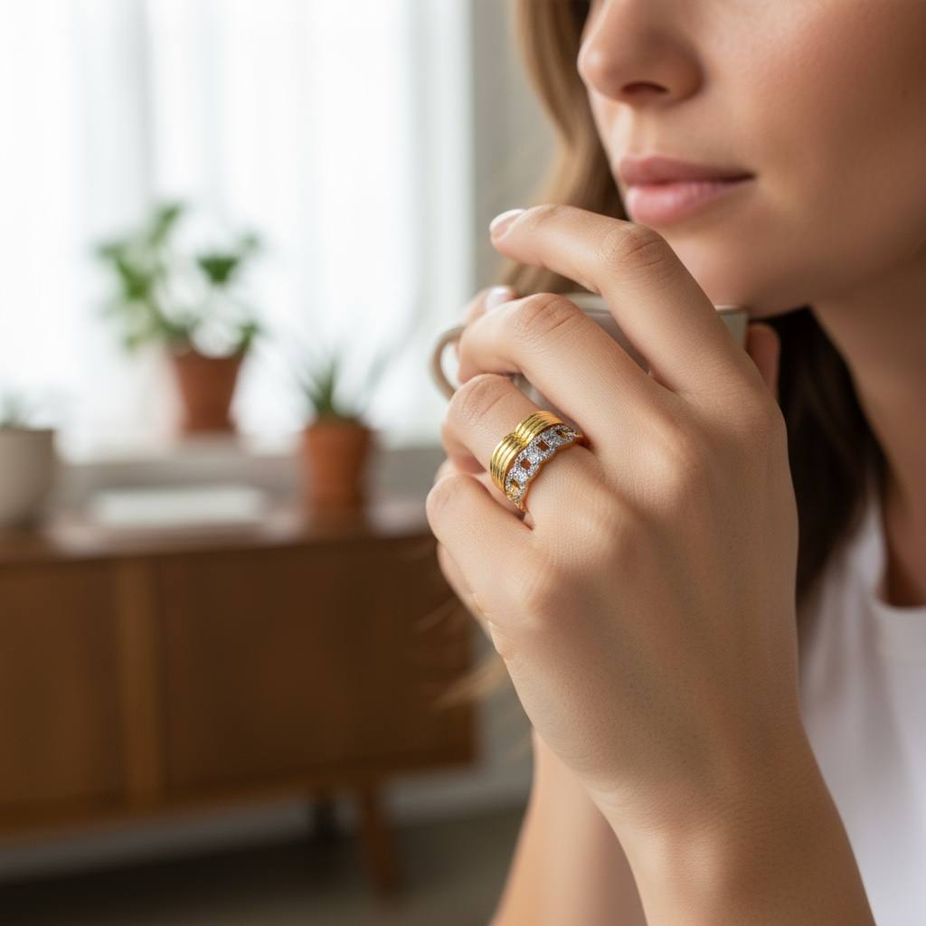 Cuban Elegance Ring” – Dual Spark Edition ✨