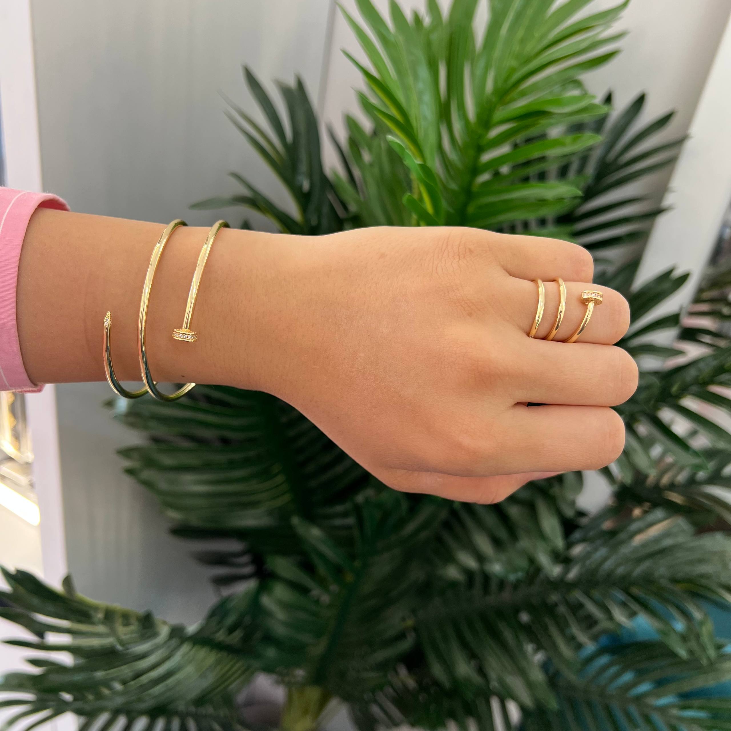 Pin and clue Spiral Bangle and Ring Gold Wrap Edition