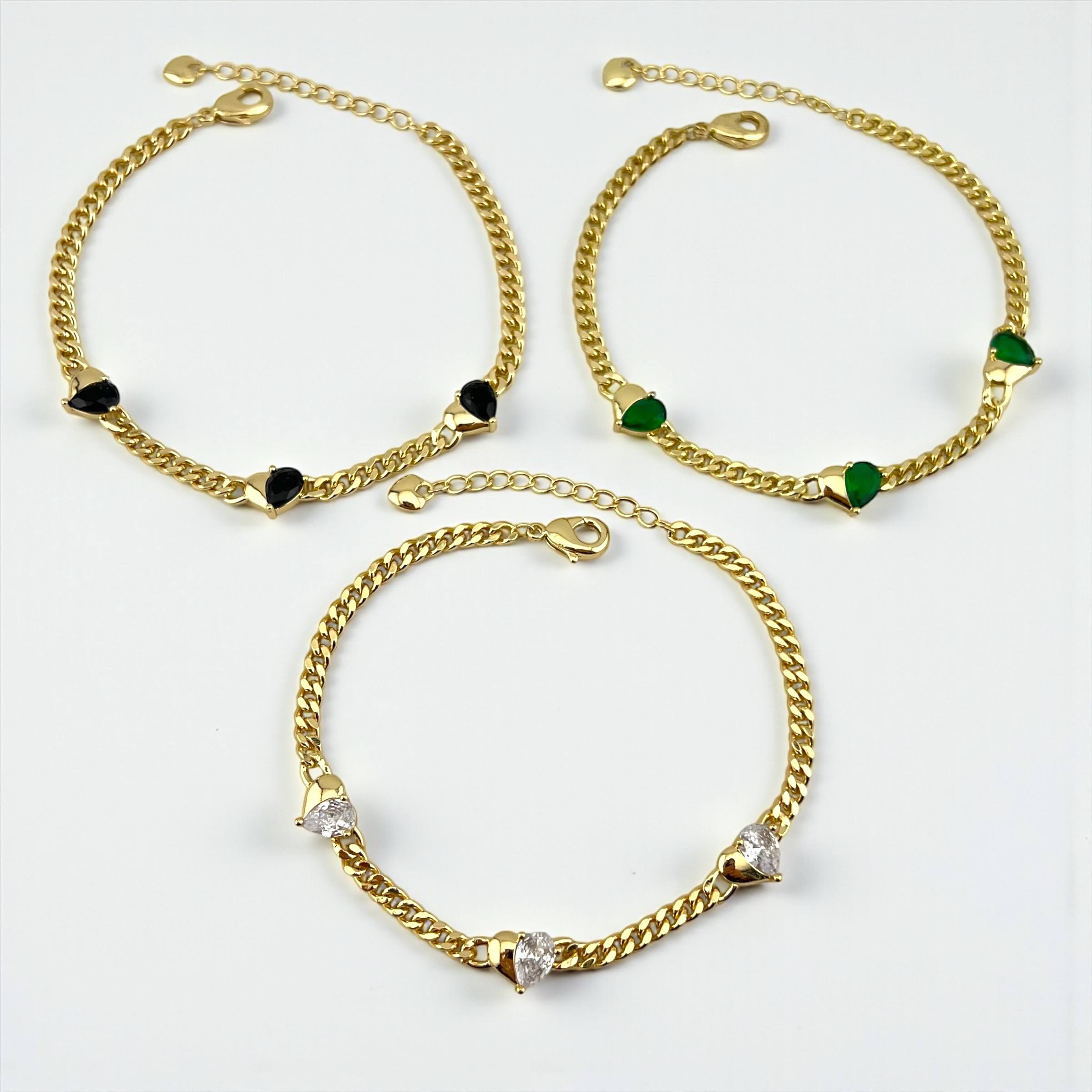 Triple Heart Gold Bracelet